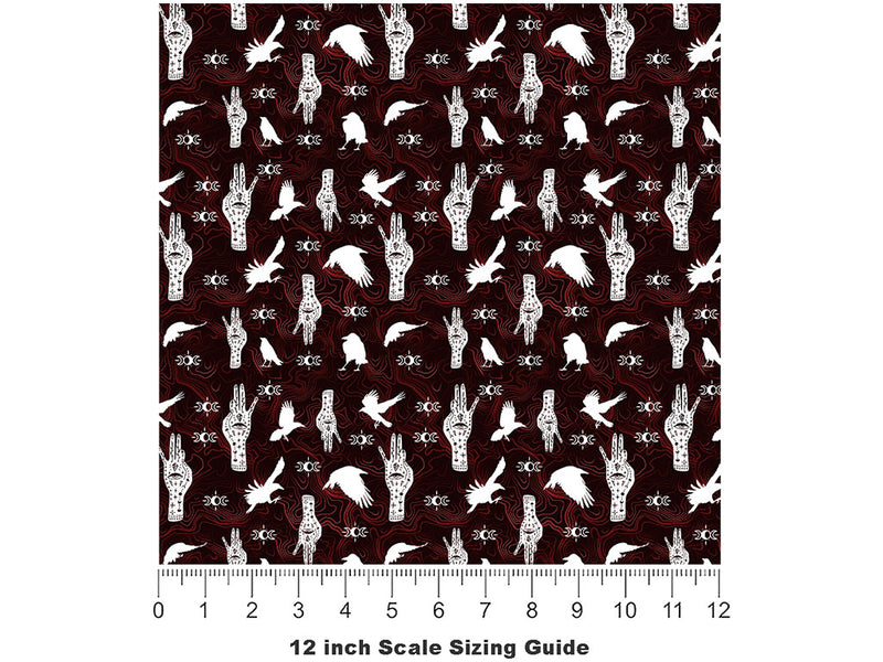 Blood Palmistry Horror Vinyl Film Pattern Size 12 inch Scale~Rwraps Blood Palmistry Horror Sizing Chart~2