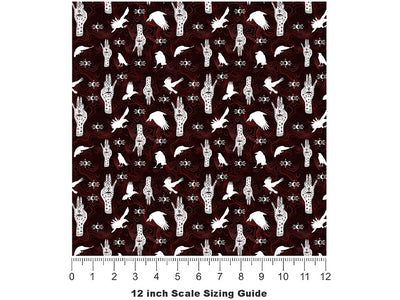 Blood Palmistry Horror Vinyl Film Pattern Size 12 inch Scale~Rwraps Blood Palmistry Horror Sizing Chart~2