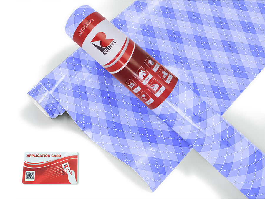 blooming periwinkle argyle Craft Vinyl Roll