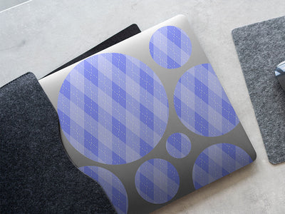 blooming periwinkle argyle DIY Laptop Stickers