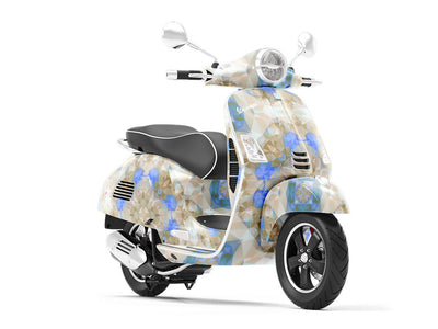 Blossoming Gold Tile Vespa Scooter Wrap Film