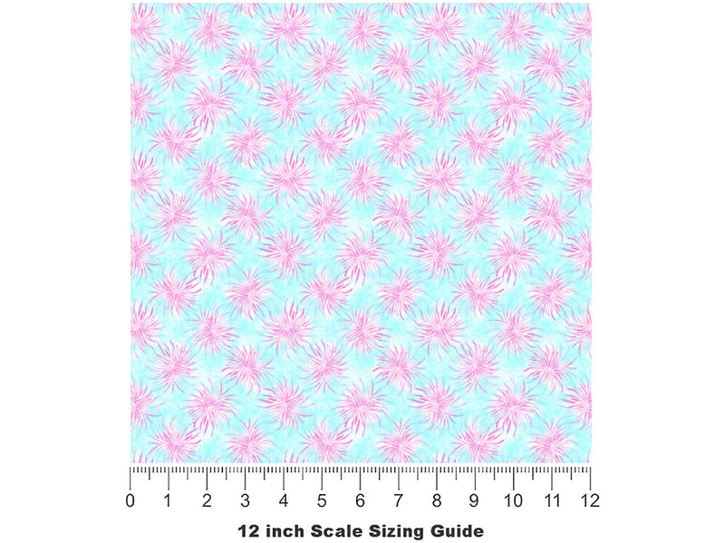 Blossoming Passion Tie Dye Vinyl Film Pattern Size 12 inch Scale~Rwraps Blossoming Passion Tie Dye Sizing Chart~2