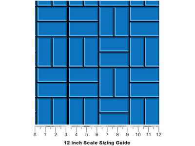 Blue  Brick Vinyl Film Pattern Size 12 inch Scale~Rwraps Blue  Brick Sizing Chart~3