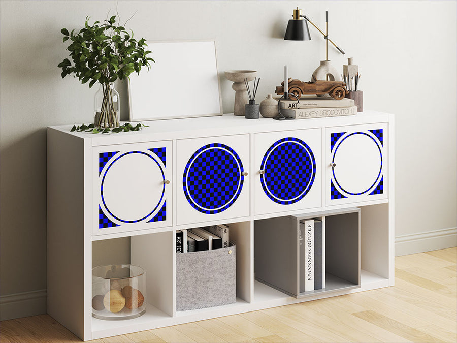 blue checkered DIY Furniture Stickers