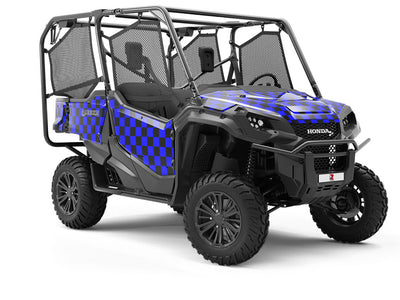 Blue Checkered Utility Vehicle Vinyl Wrap
