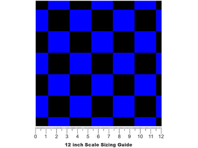 Blue Name3 Checkered Vinyl Film Pattern Size 12 inch Scale~Rwraps Blue Name3 Checkered Sizing Chart~3
