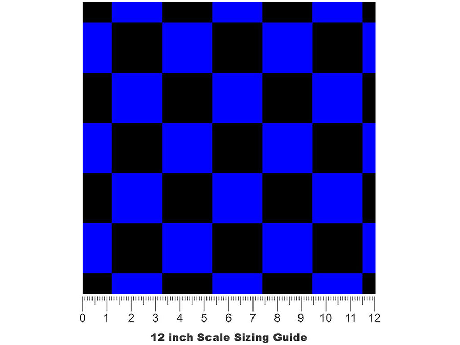 Blue Name3 Checkered Vinyl Film Pattern Size 12 inch Scale~Rwraps Blue Name3 Checkered Sizing Chart~3