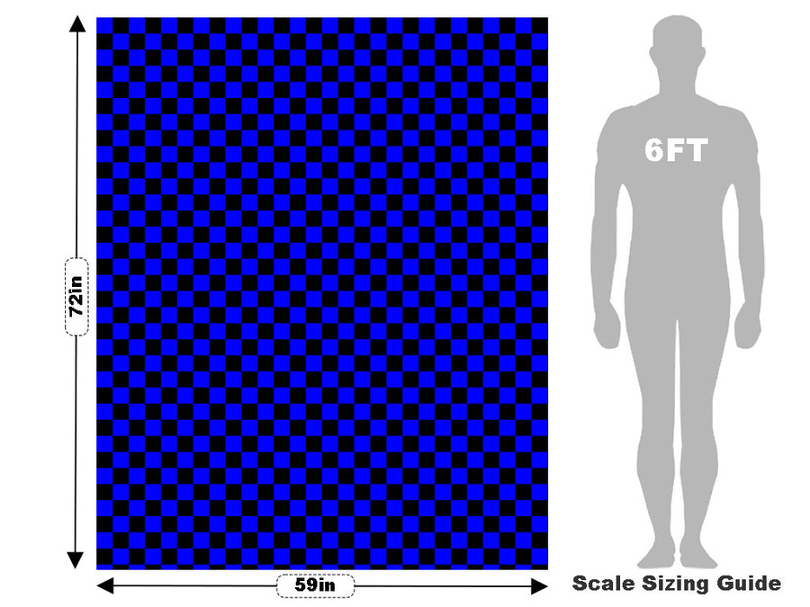 Blue Checkered Vehicle Wrap Scale~Rwraps Series 914 Blue Checkered Measurements~2