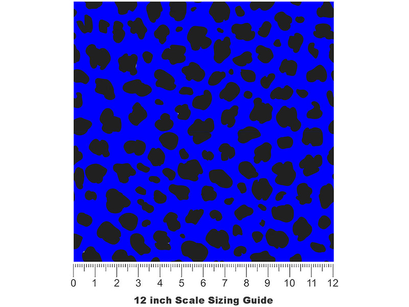 Blue Cheetah Vinyl Film Pattern Size 12 inch Scale~Rwraps Blue Cheetah Sizing Chart~3
