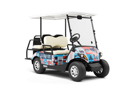Blue Chopsticks Food Wrapped Golf Cart