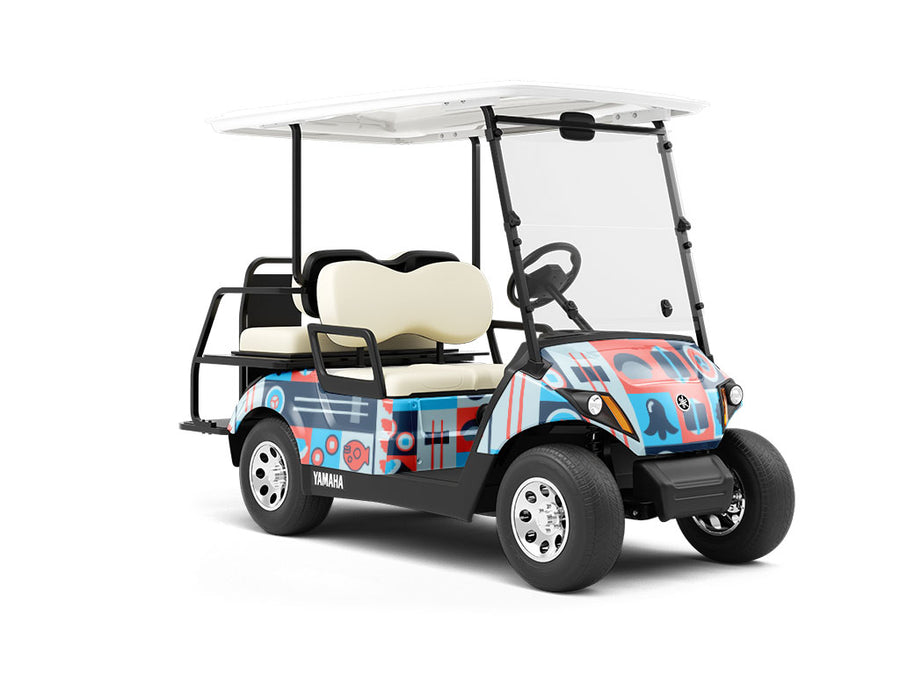 Blue Chopsticks Food Wrapped Golf Cart