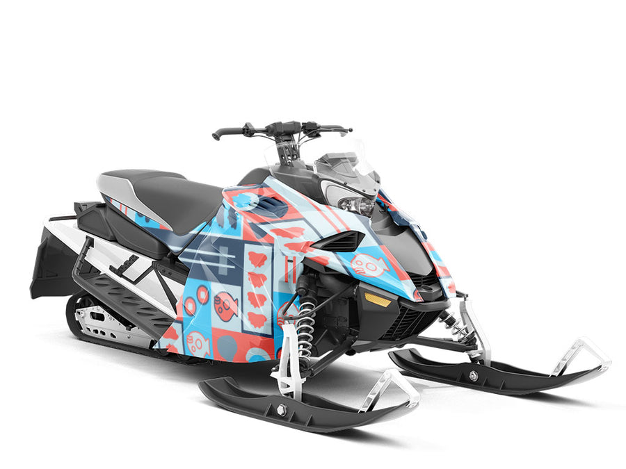 Blue Chopsticks Food Custom Wrapped Snowmobile