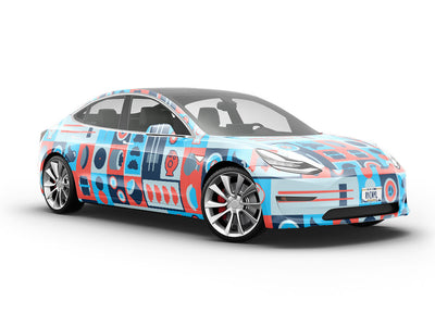 Blue Chopsticks Food Vehicle Vinyl Wrap
