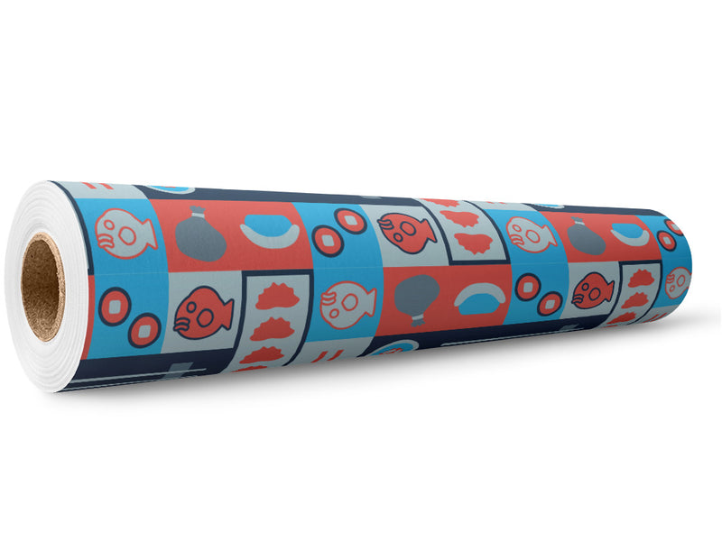 Blue Chopsticks Food Wrap Film Wholesale Roll~Rwraps Series 914 Digitally Printed Vinyl Roll~5