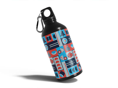 blue chopsticks japanese Water Bottle DIY Stickers