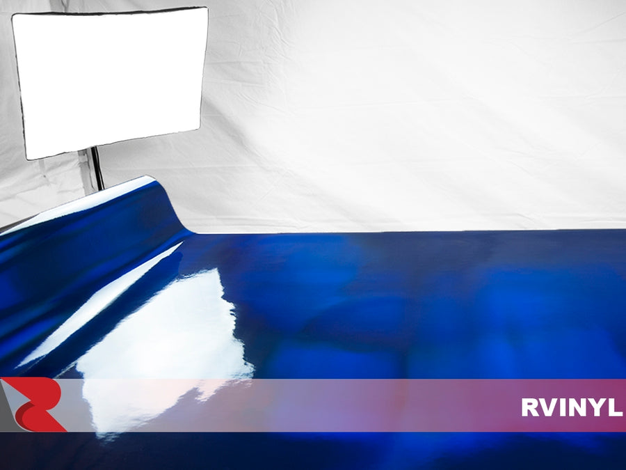 Blue Holographic Chrome Vinyl Photo Shoot
