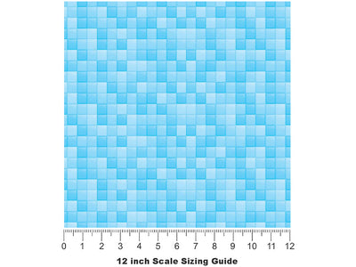 Blue Tile Vinyl Film Pattern Size 12 inch Scale~Rwraps Blue Tile Sizing Chart~3