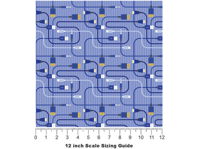 Blue Cords Technology Vinyl Film Pattern Size 12 inch Scale~Rwraps Blue Cords Technology Sizing Chart~3