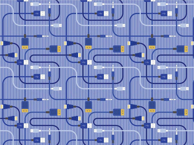 Blue Cords Technology Vinyl Wrap Pattern~Rwraps Series 914 Digitally Printed Vinyl Wrap~0