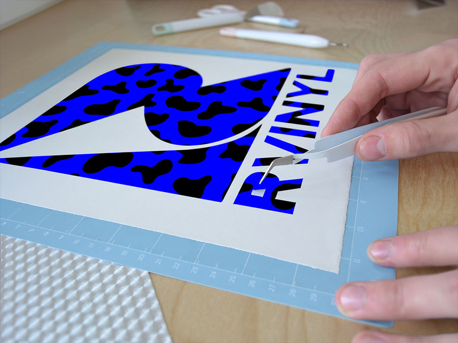 blue cow animal print Easy Weed Craft Vinyl