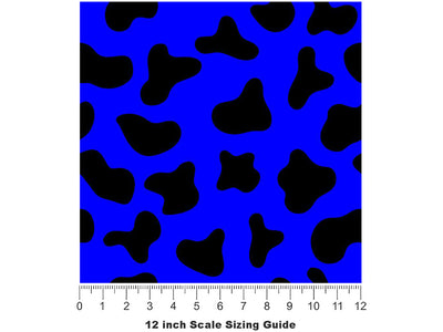 Blue Cow Vinyl Film Pattern Size 12 inch Scale~Rwraps Blue Cow Sizing Chart~3