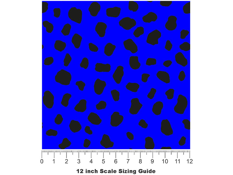 Blue Dalmation Vinyl Film Pattern Size 12 inch Scale~Rwraps Blue Dalmation Sizing Chart~3