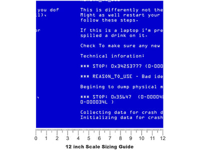 Blue Death  Technology Vinyl Film Pattern Size 12 inch Scale~Rwraps Blue Death  Technology Sizing Chart~3