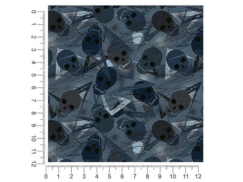 blue decomposition skull and bones 1ft x 1ft Craft Sheets