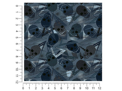 blue decomposition skull and bones 1ft x 1ft Craft Sheets