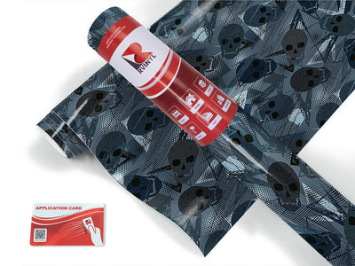 blue decomposition skull and bones Craft Vinyl Roll