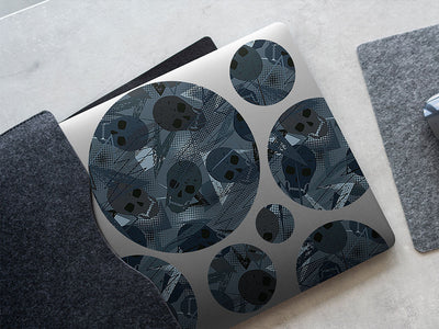 blue decomposition skull and bones DIY Laptop Stickers