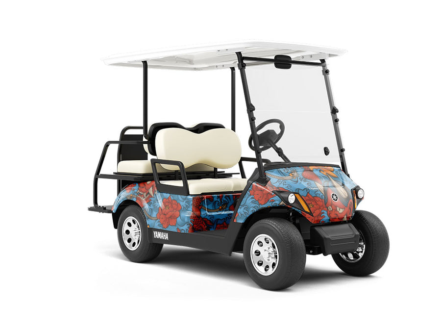 Blue Devil Asian Wrapped Golf Cart