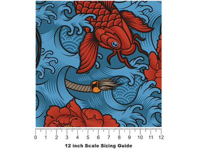 Blue Devil Asian Vinyl Film Pattern Size 12 inch Scale~Rwraps Blue Devil Asian Sizing Chart~2