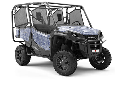 Blue Downtown Cityscape Utility Vehicle Vinyl Wrap