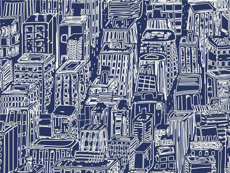 Blue Downtown Cityscape Vinyl Wrap Pattern~Rwraps Series 914 Digitally Printed Vinyl Wrap~0
