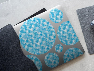 blue eyes pixel DIY Laptop Stickers