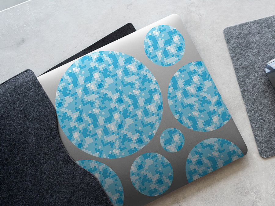 blue eyes pixel DIY Laptop Stickers