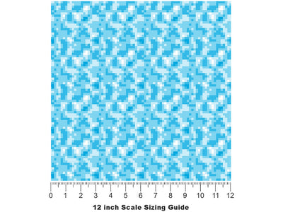 Blue Eyes Pixel Vinyl Film Pattern Size 12 inch Scale~Rwraps Blue Eyes Pixel Sizing Chart~2
