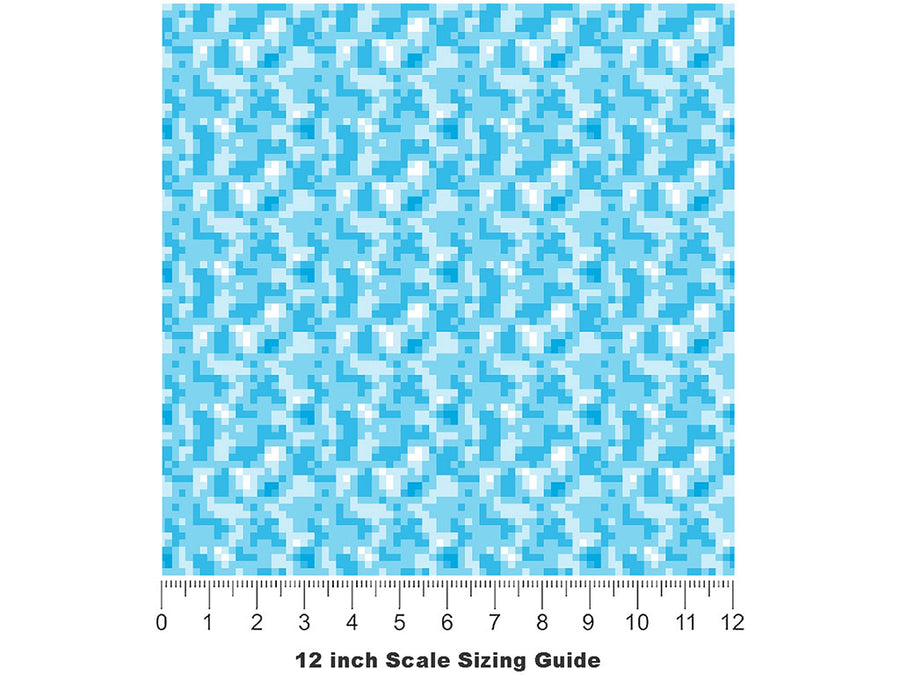 Blue Eyes Pixel Vinyl Film Pattern Size 12 inch Scale~Rwraps Blue Eyes Pixel Sizing Chart~2