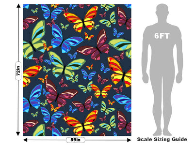 Blue Flutter Bug Vehicle Wrap Scale~Rwraps Series 914 Blue Flutter Bug Measurements~1