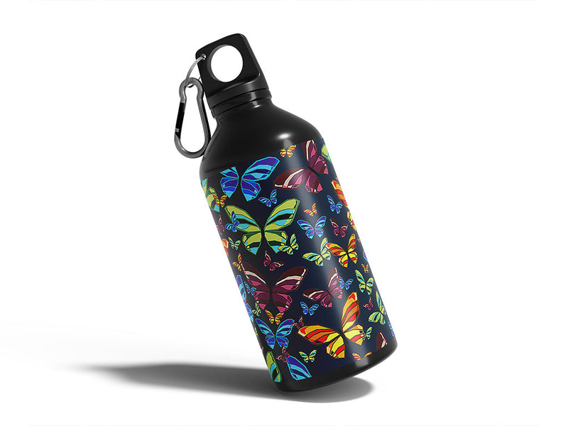 blue flutter bug Water Bottle DIY Stickers