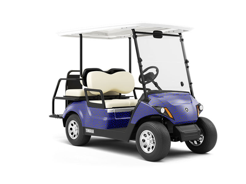 Blue Giraffe Wrapped Golf Cart
