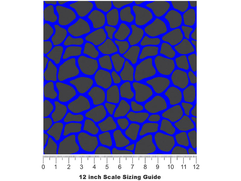 Blue Giraffe Vinyl Film Pattern Size 12 inch Scale~Rwraps Blue Giraffe Sizing Chart~3