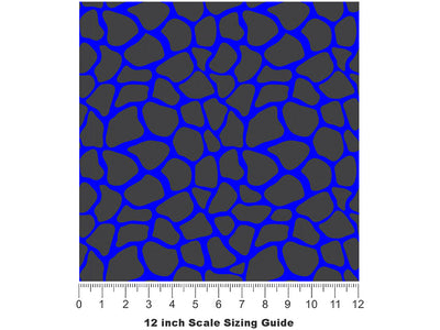Blue Giraffe Vinyl Film Pattern Size 12 inch Scale~Rwraps Blue Giraffe Sizing Chart~3