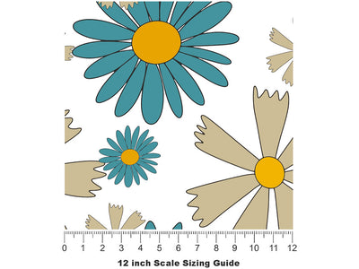 Blue Hawaii Retro Vinyl Film Pattern Size 12 inch Scale~Rwraps Blue Hawaii Retro Sizing Chart~2
