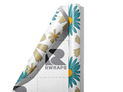 Blue Hawaii Retro Wrap Film Sheets~Rwraps Series 914 Blue Hawaii Retro Scrolled Sheet~3