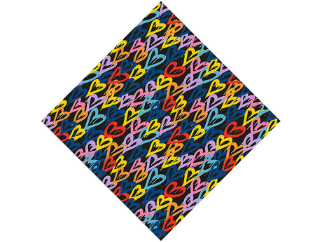 Blue Hearts Graffiti Vinyl Wrap Pattern