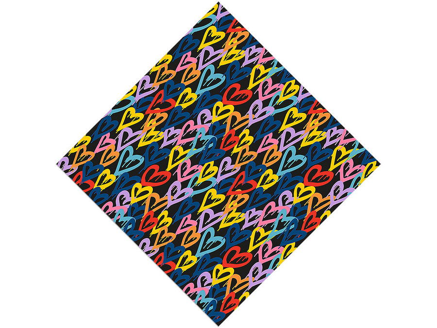 Blue Hearts Graffiti Vinyl Wrap Pattern
