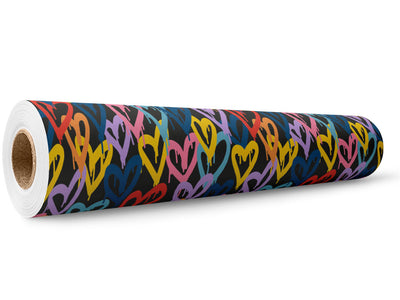 Blue Hearts Graffiti Wrap Film Wholesale Roll~Rwraps Series 914 Digitally Printed Vinyl Roll~5