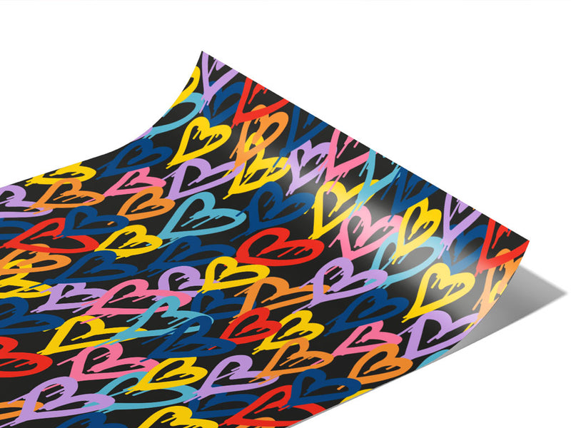 Blue Hearts Graffiti Vinyl Wraps~Rwraps Series 914 Digitally Printed Vinyl Wrap~1